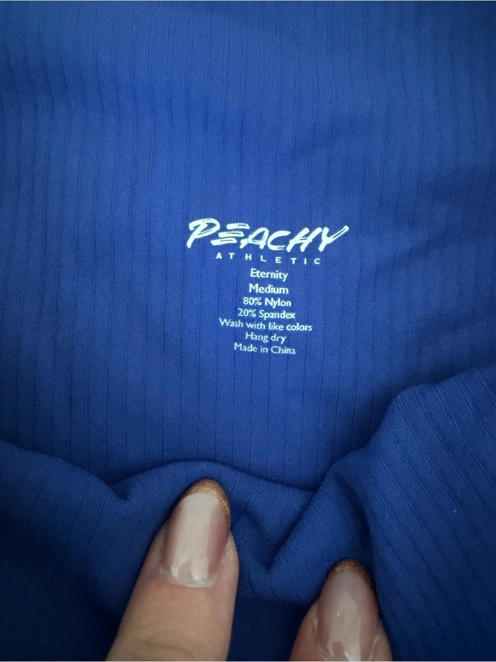 Peachy Blue High-Waist Women's Active Shorts - Picture 3 of 3